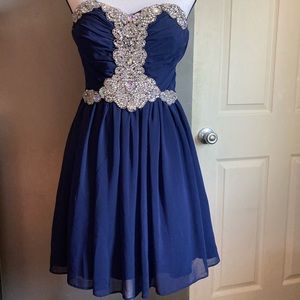 City Triangles Navy Blue Short Dress Size: 7